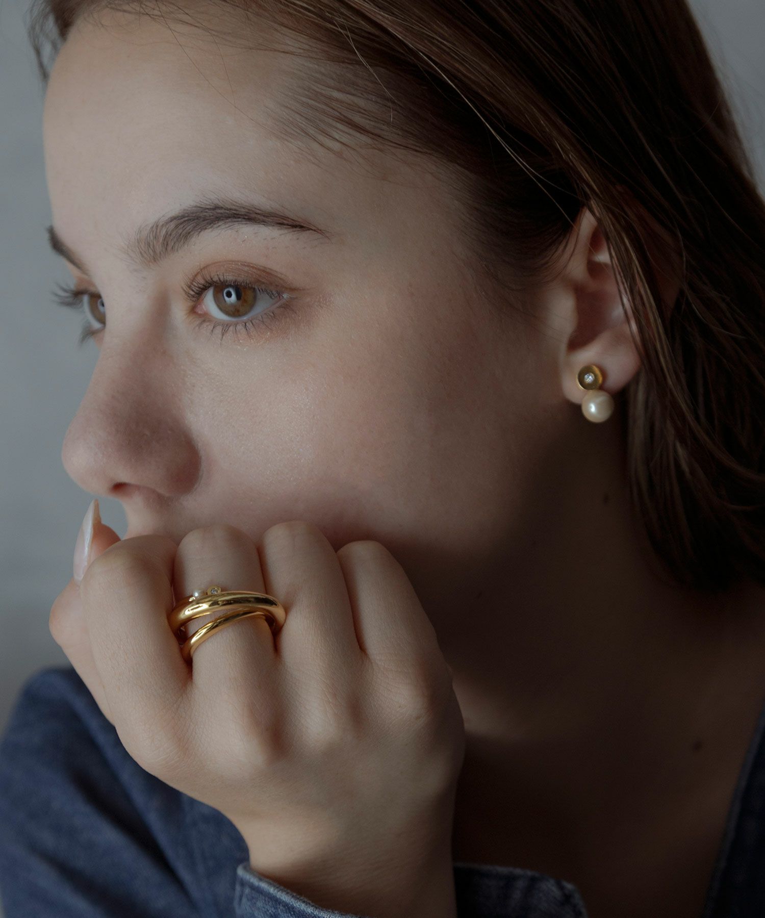 シェルパールジルコニアメタルボリュームリング