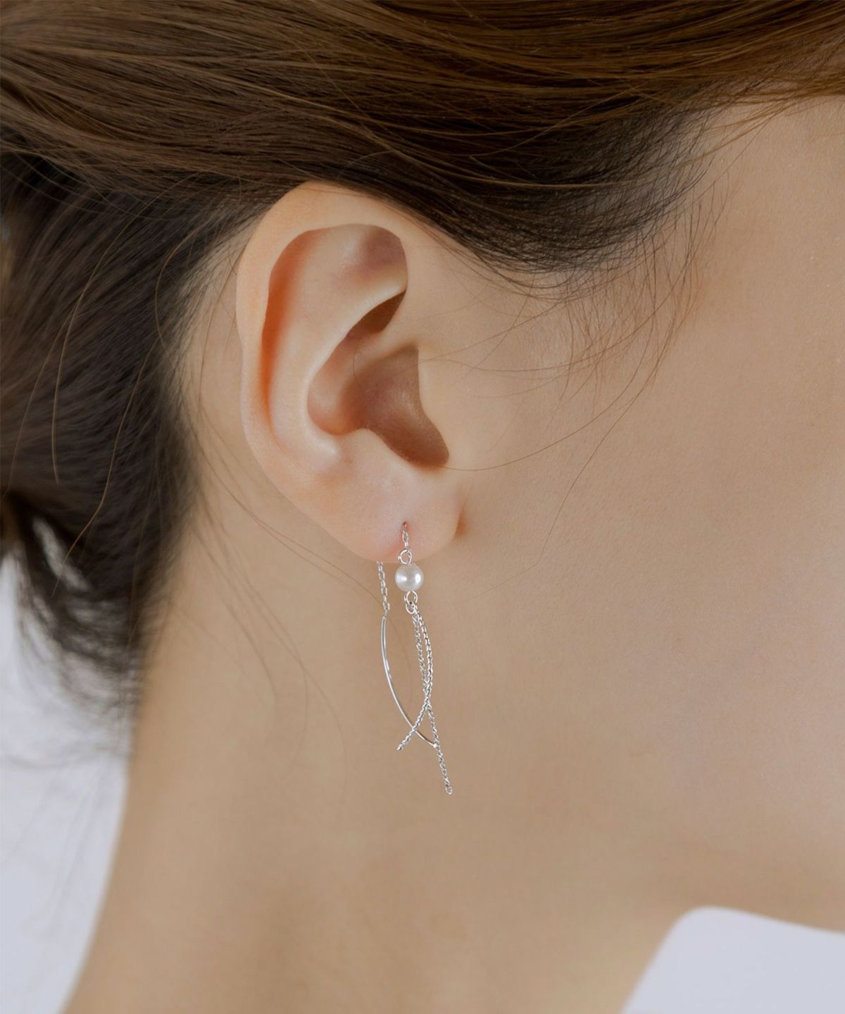 シャイニーラインパールアメリカンピアス