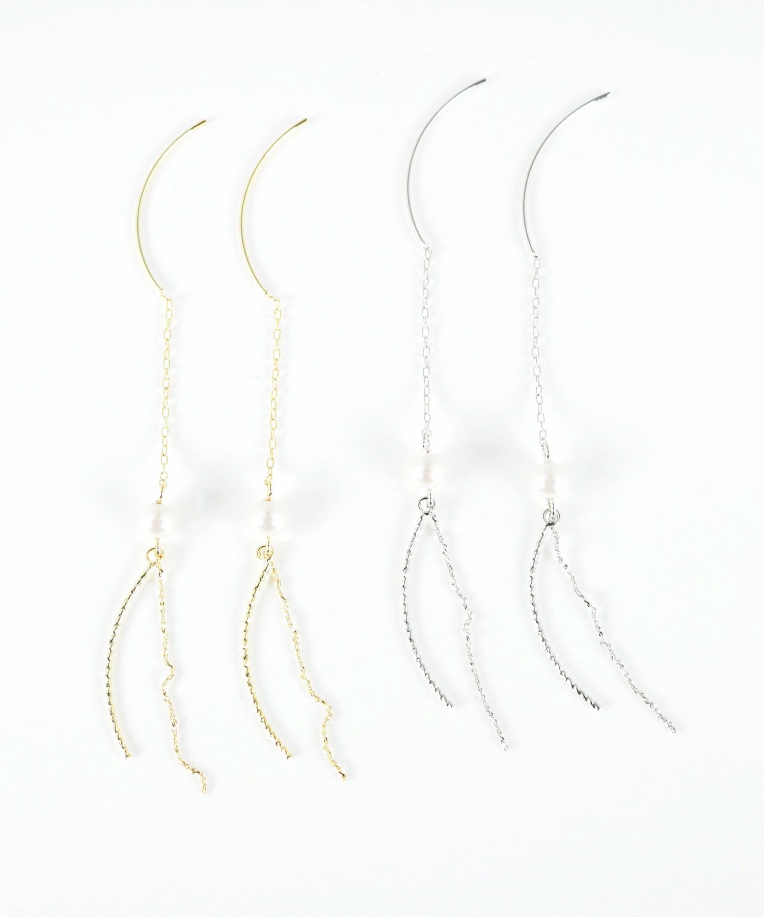 シャイニーラインパールアメリカンピアス