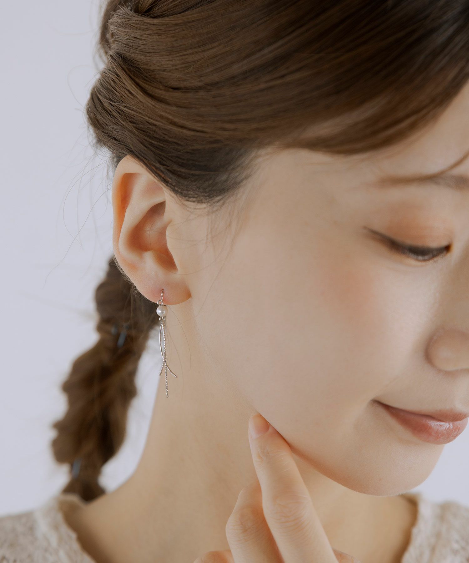 シャイニーラインパールアメリカンピアス