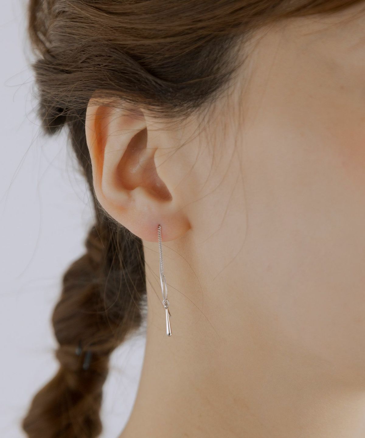 オーバルフレーム＆メタルドロップアメリカンピアス