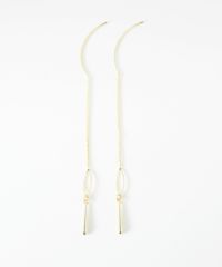 オーバルフレーム＆メタルドロップアメリカンピアス