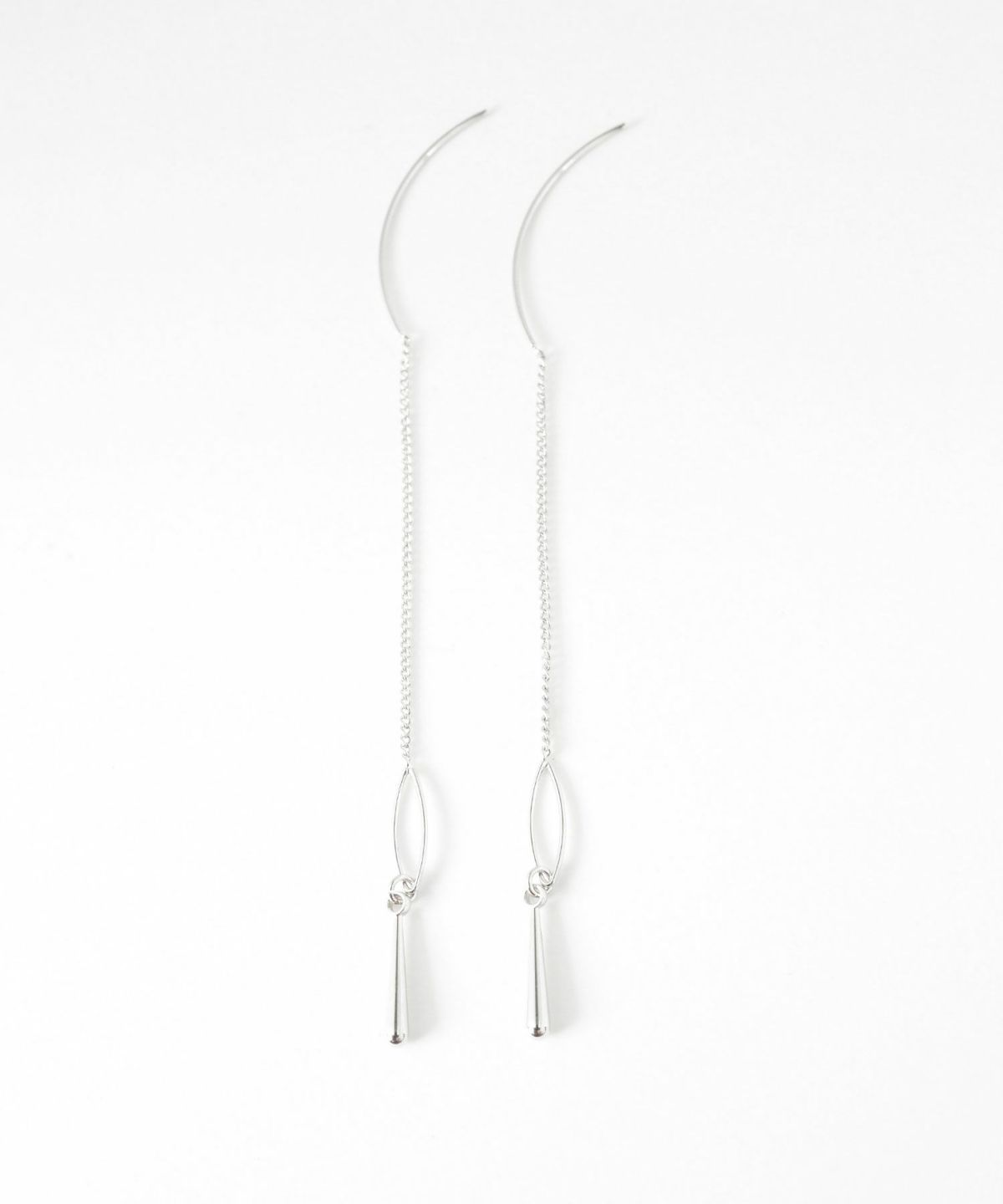 オーバルフレーム＆メタルドロップアメリカンピアス