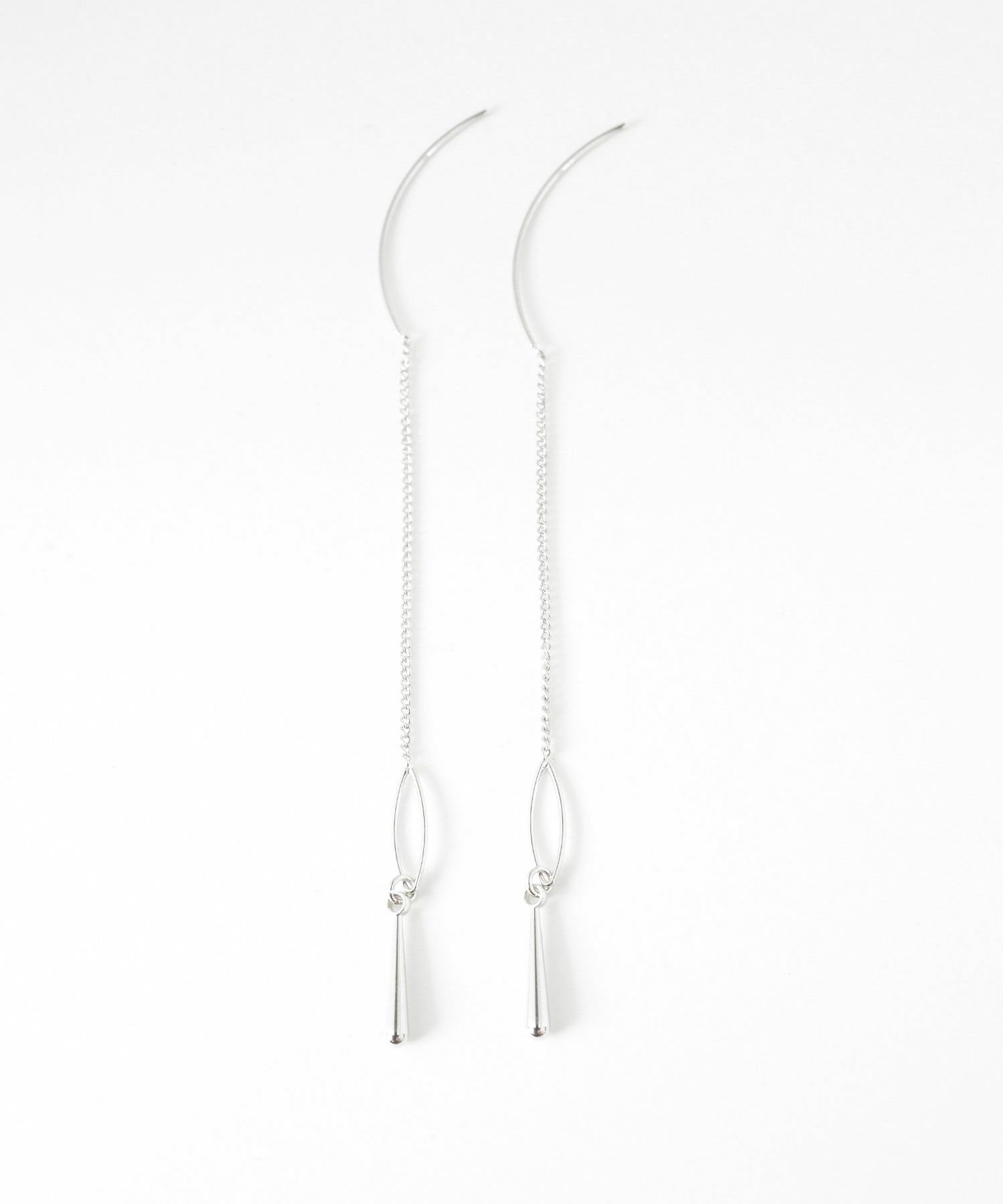 オーバルフレーム＆メタルドロップアメリカンピアス