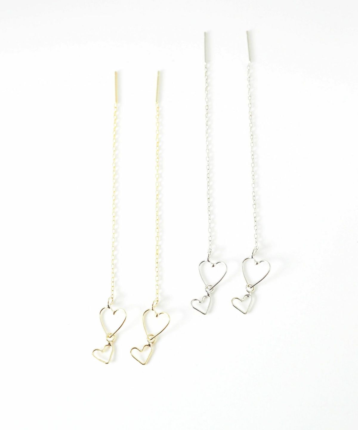 ダブルハートフレームアメリカンピアス