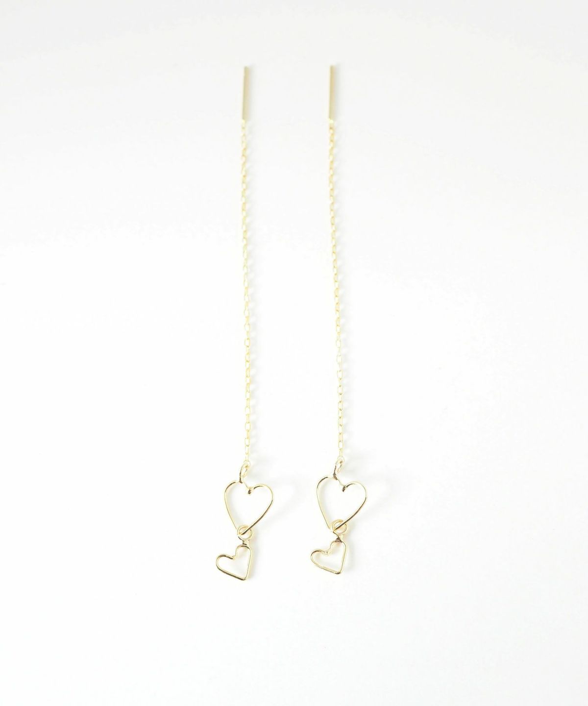 ダブルハートフレームアメリカンピアス