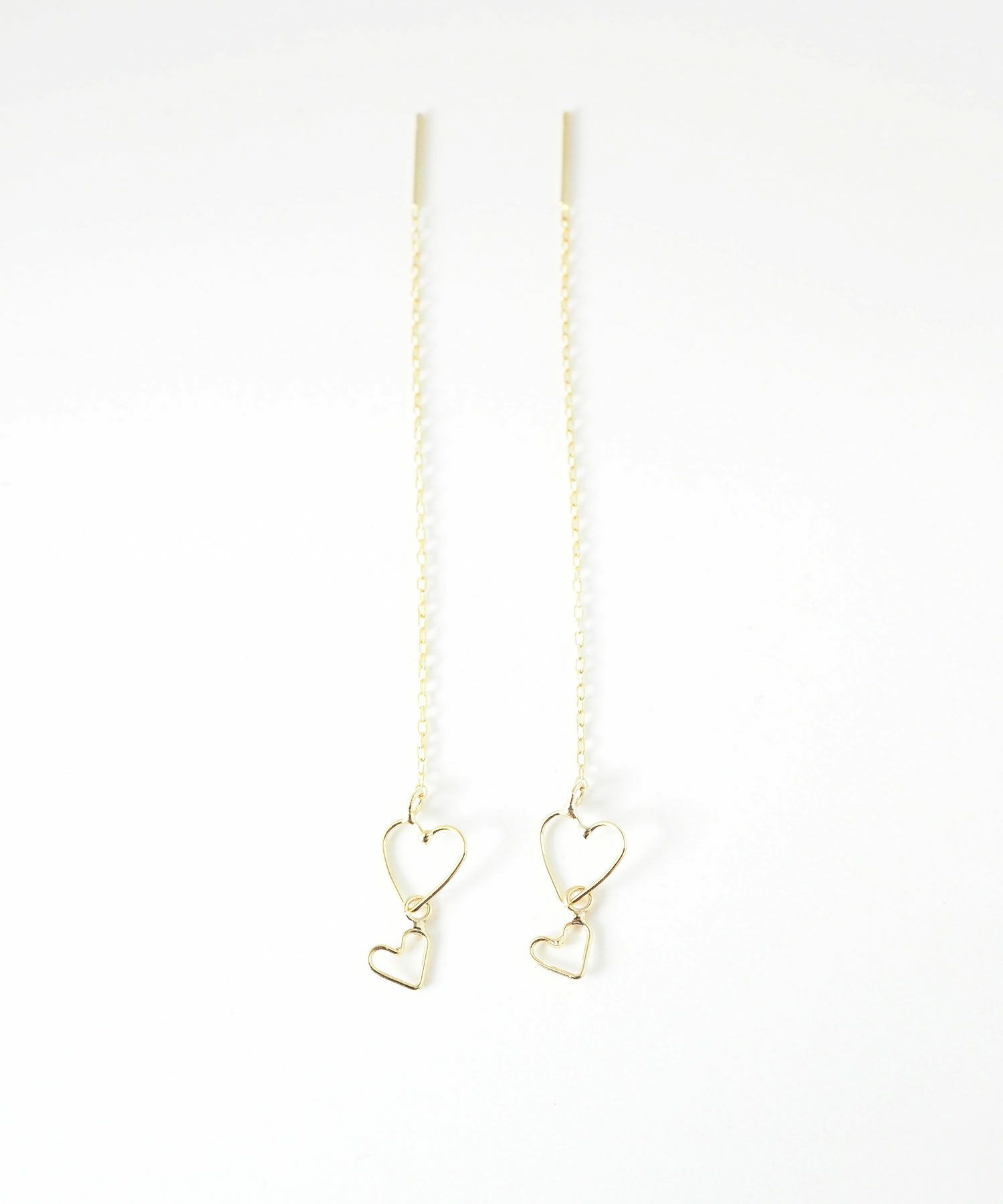 ダブルハートフレームアメリカンピアス