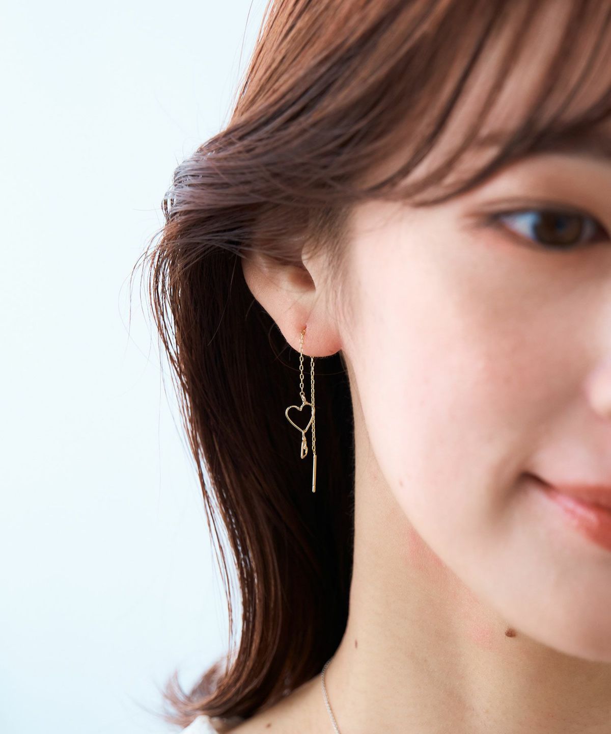 ダブルハートフレームアメリカンピアス