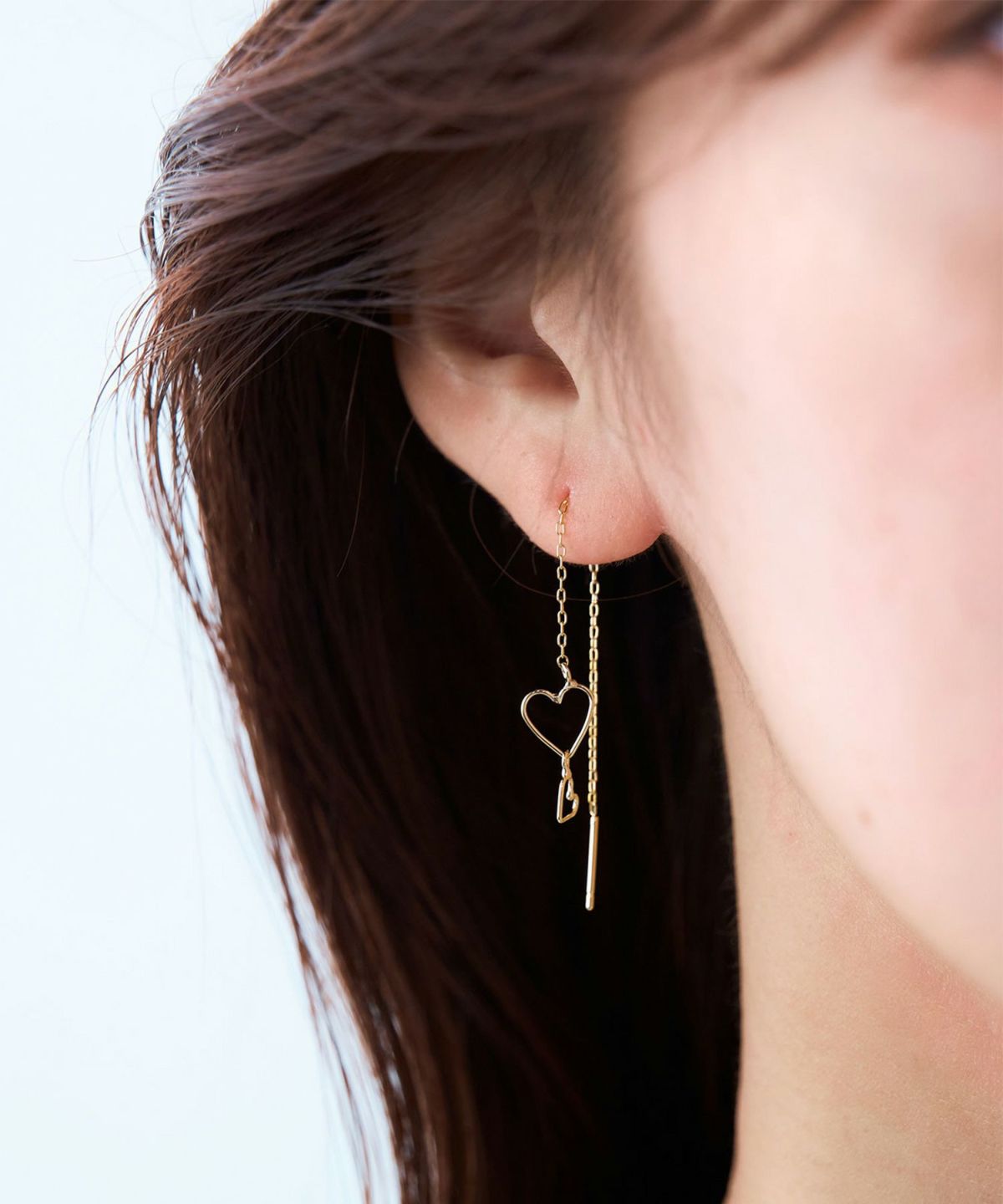 ダブルハートフレームアメリカンピアス