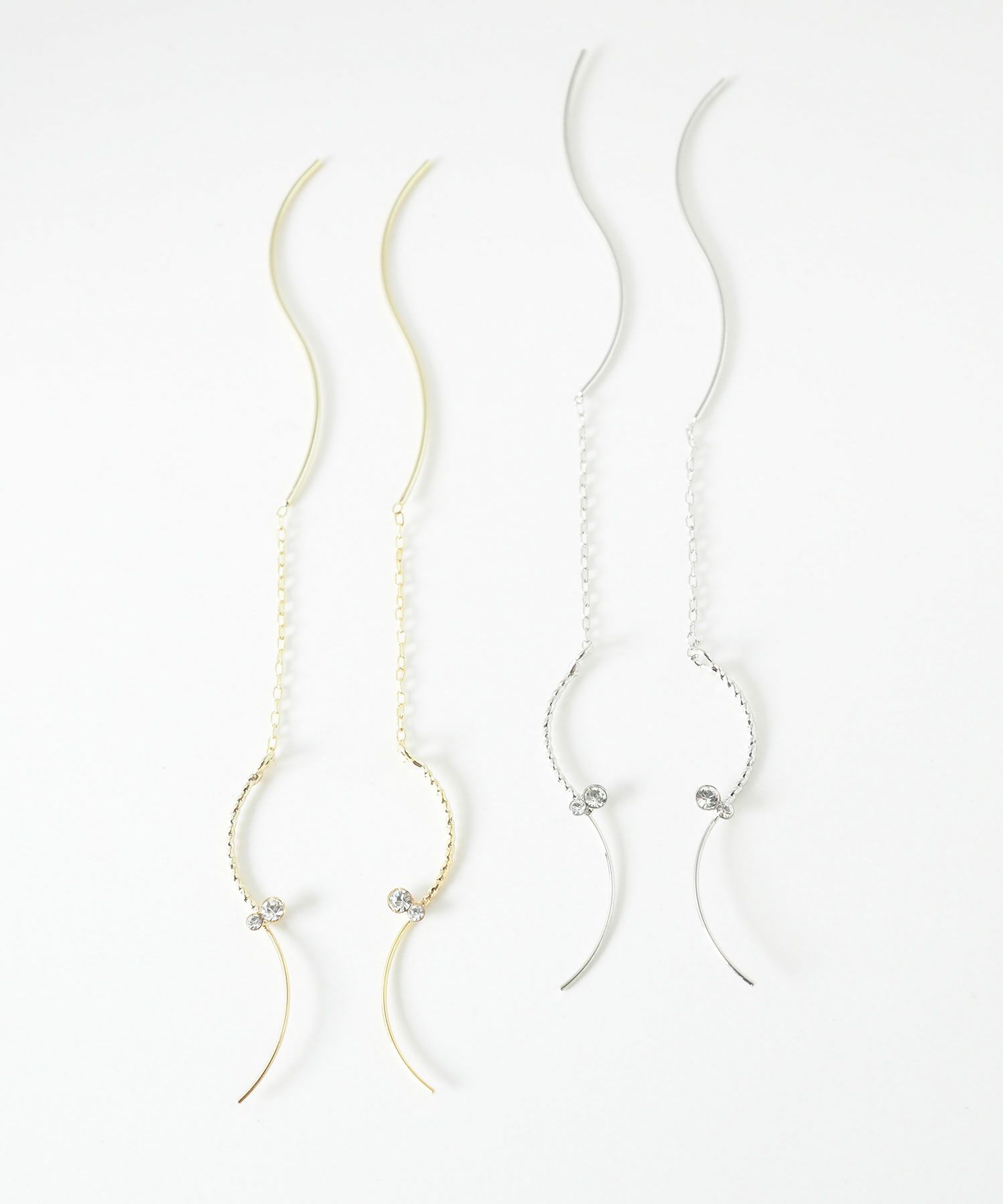 ビジューウェーブラインアメリカンピアス