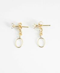 スクエアストーンバックキャッチピアス