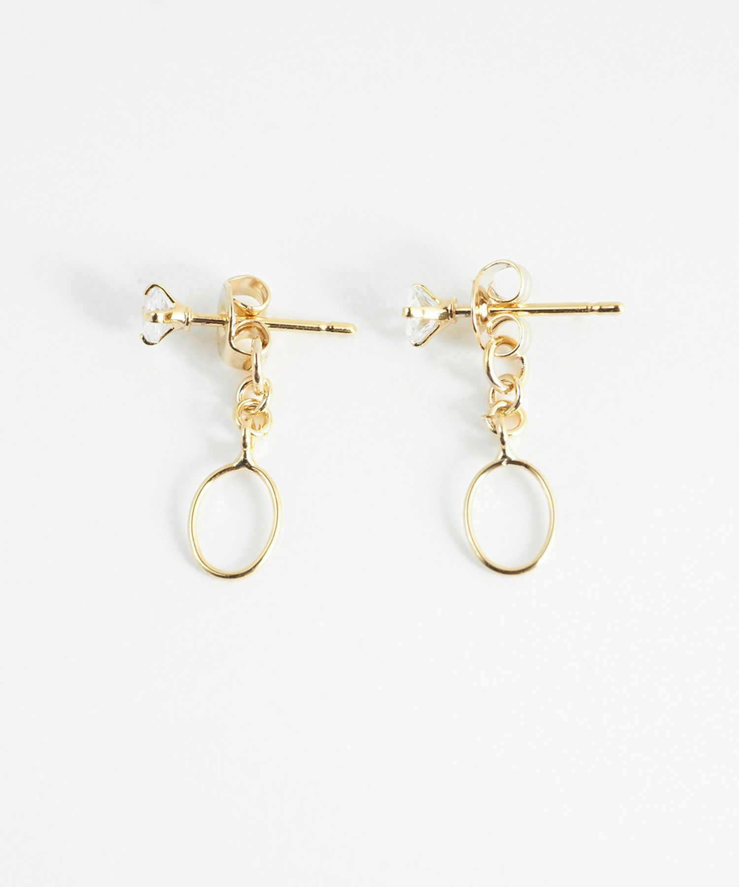 スクエアストーンバックキャッチピアス