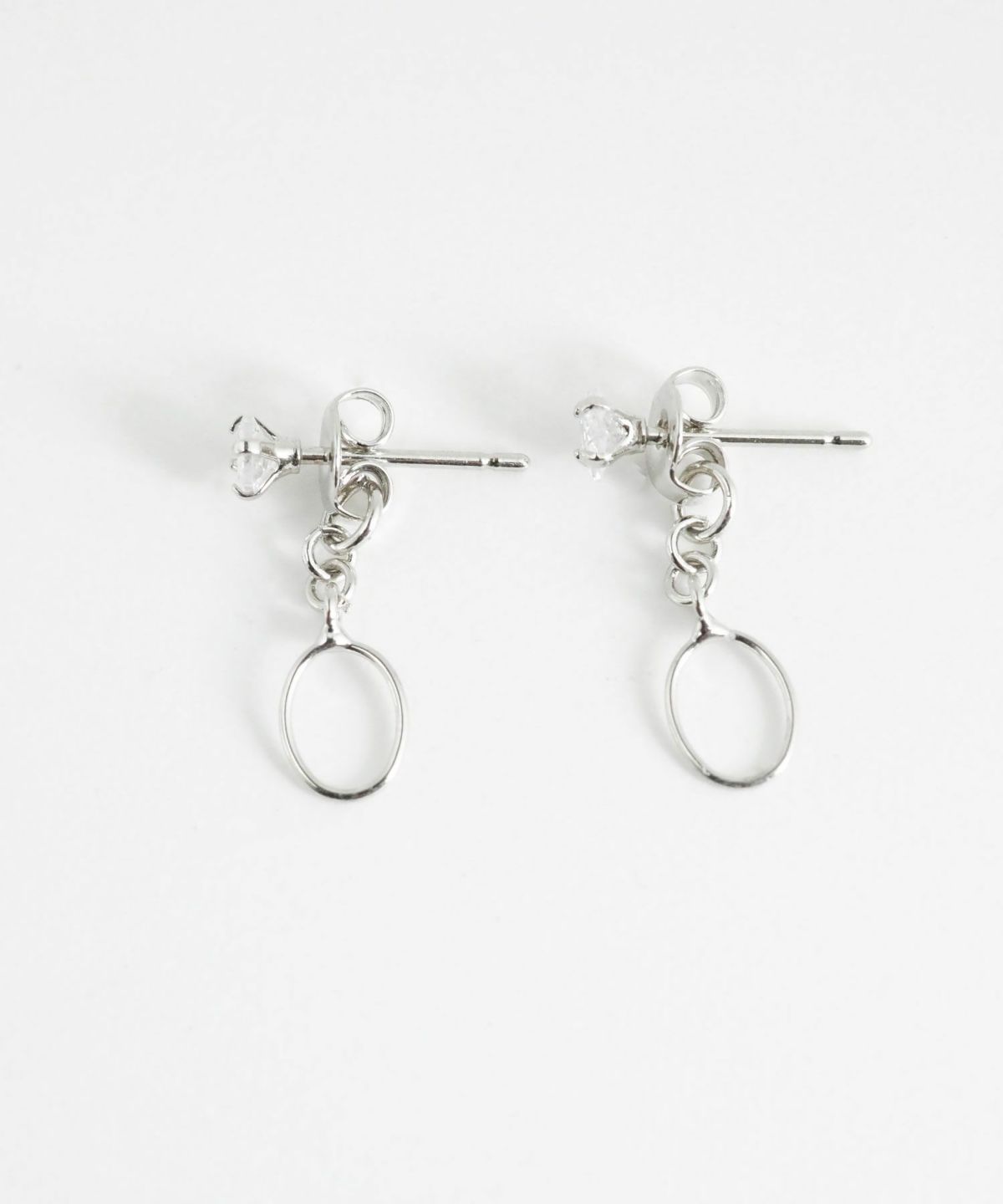 スクエアストーンバックキャッチピアス