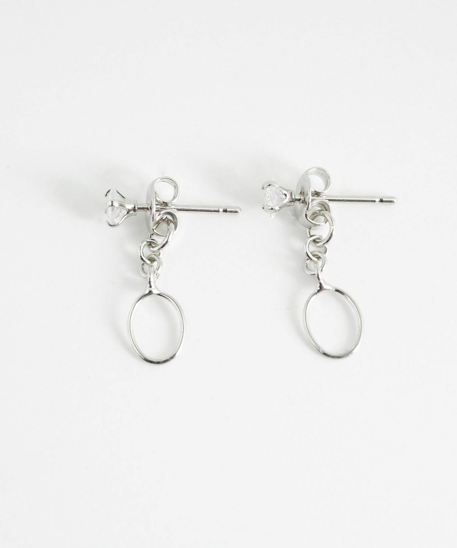 スクエアストーンバックキャッチピアス