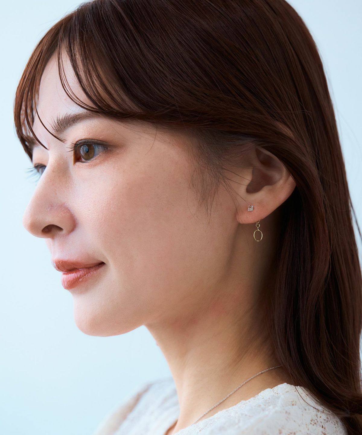 スクエアストーンバックキャッチピアス