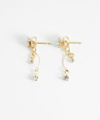 フラワービジューバックキャッチピアス