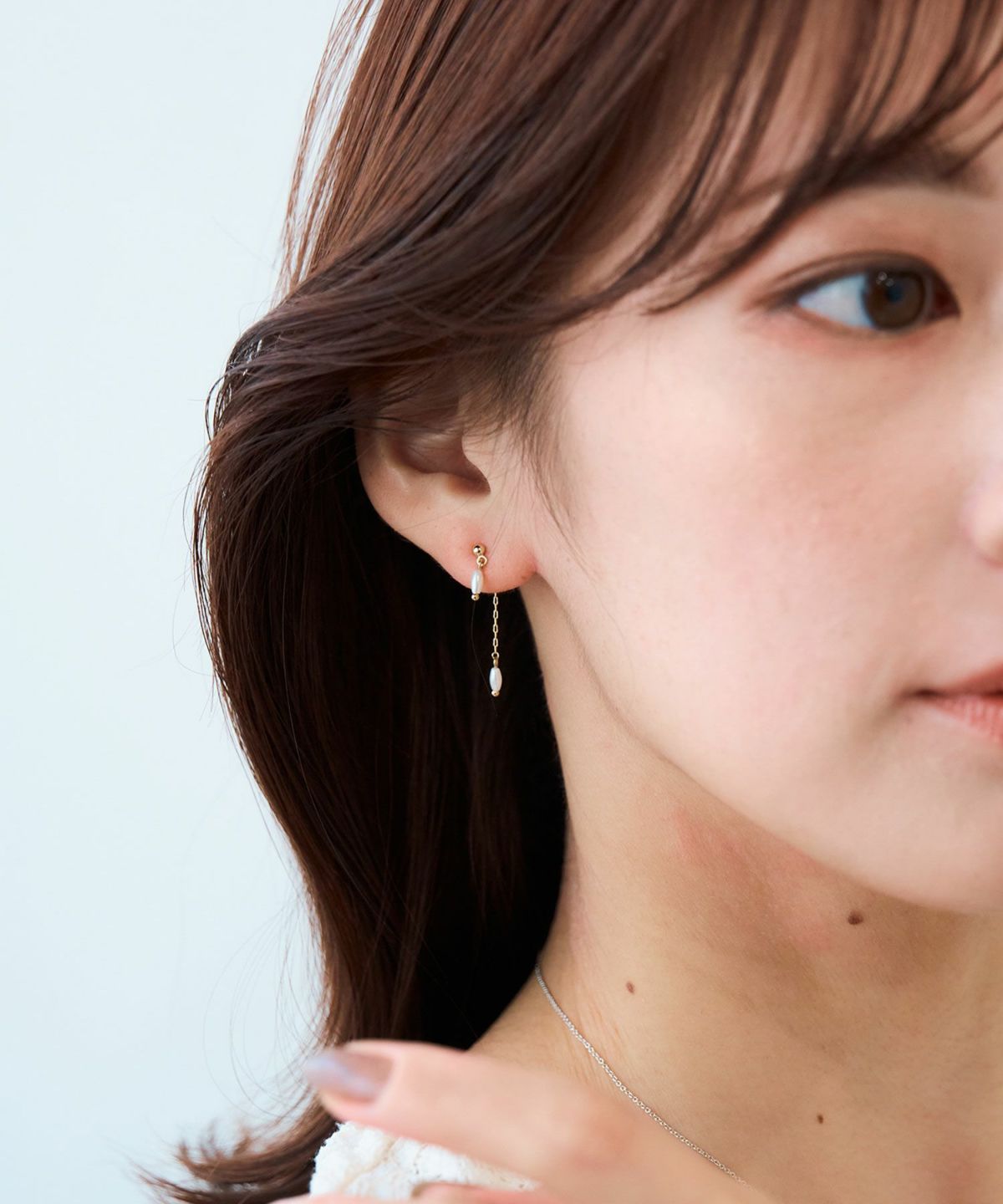 ドロップパールバックキャッチピアス