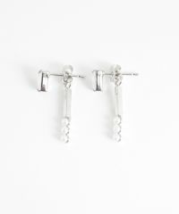 レクタングル＆バーパールバックキャッチピアス