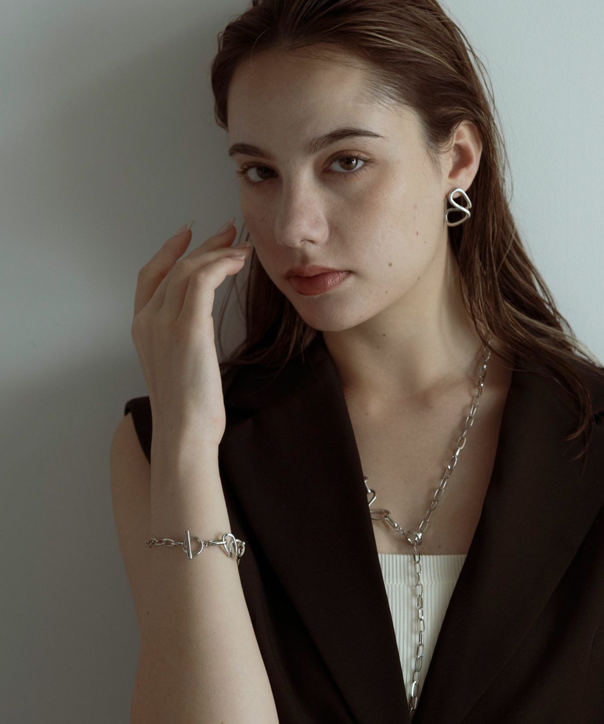 ニュアンスメタルハートピアス【MUK lucenzio】