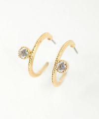 メタルキュービックジルコニアピアス