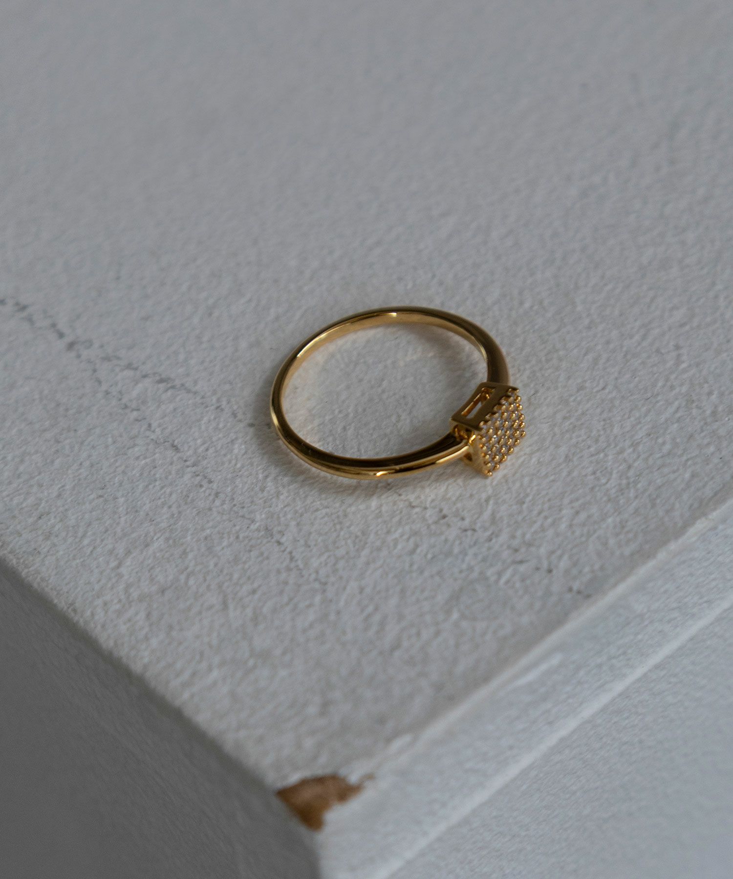 スクエアキュービックジルコニアリング