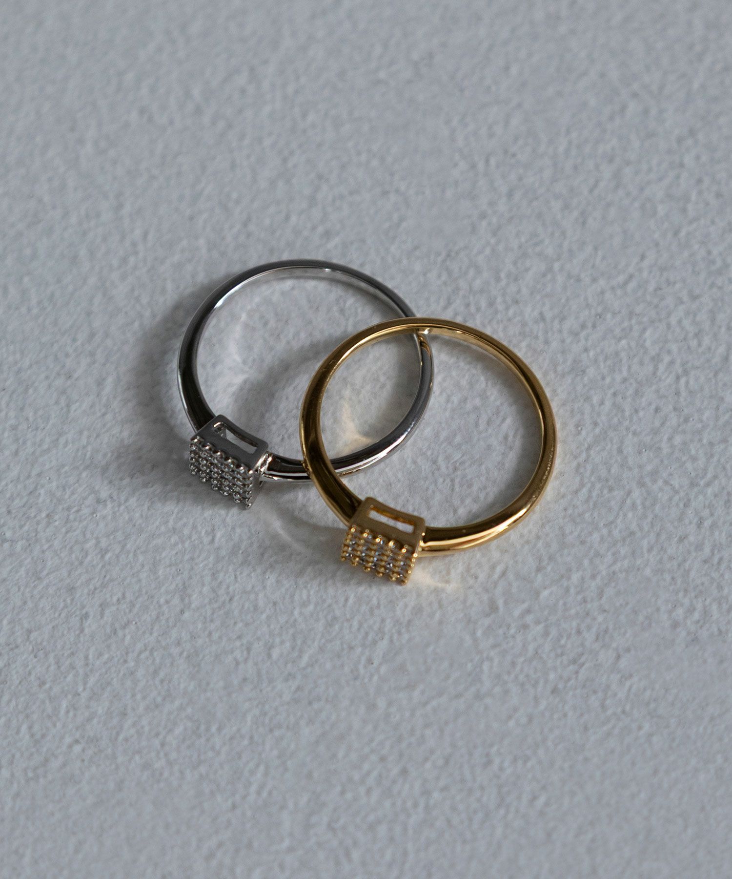 スクエアキュービックジルコニアリング