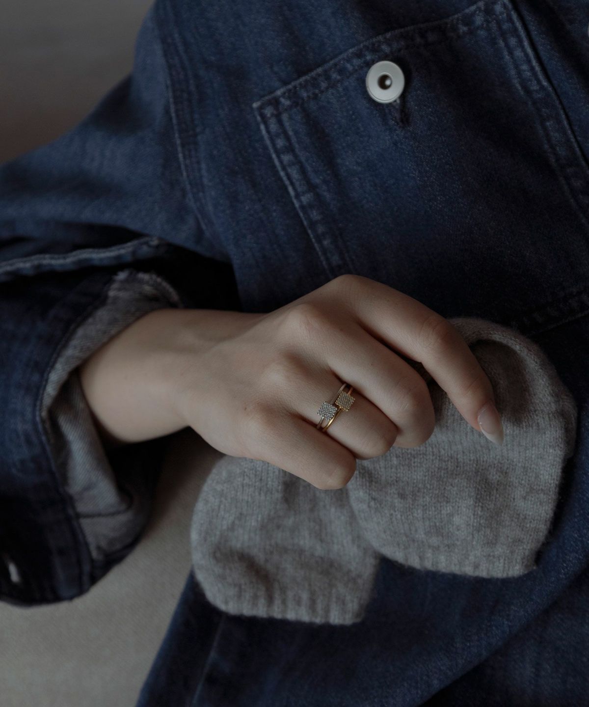 スクエアキュービックジルコニアリング