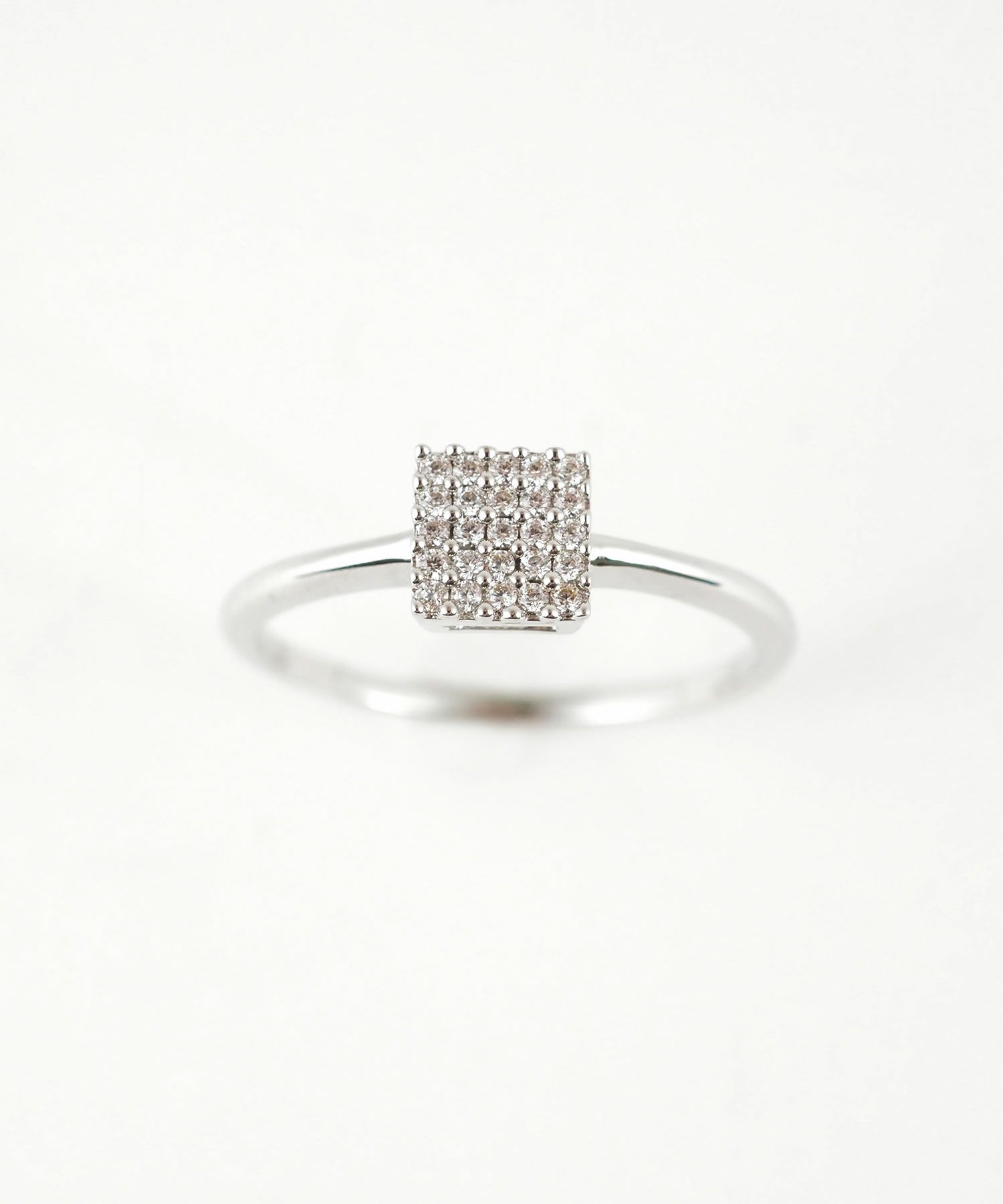 スクエアキュービックジルコニアリング