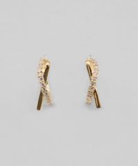 クロスラインフープチタンポストピアス