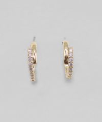 ストーンラインフープチタンポストピアス