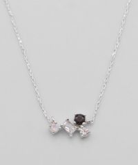 ブラックホワイトミックスストーンネックレス