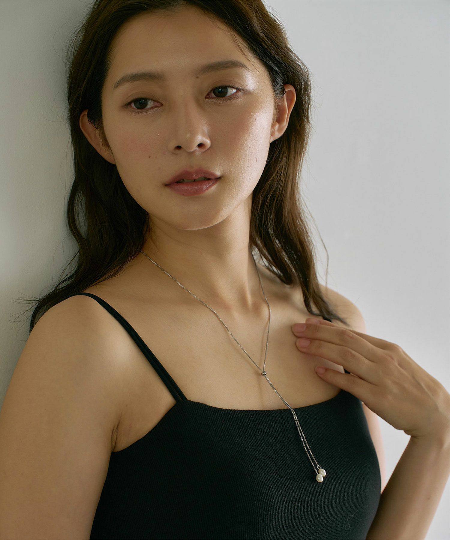 淡水パールスライドサージカルステンレスネックレス