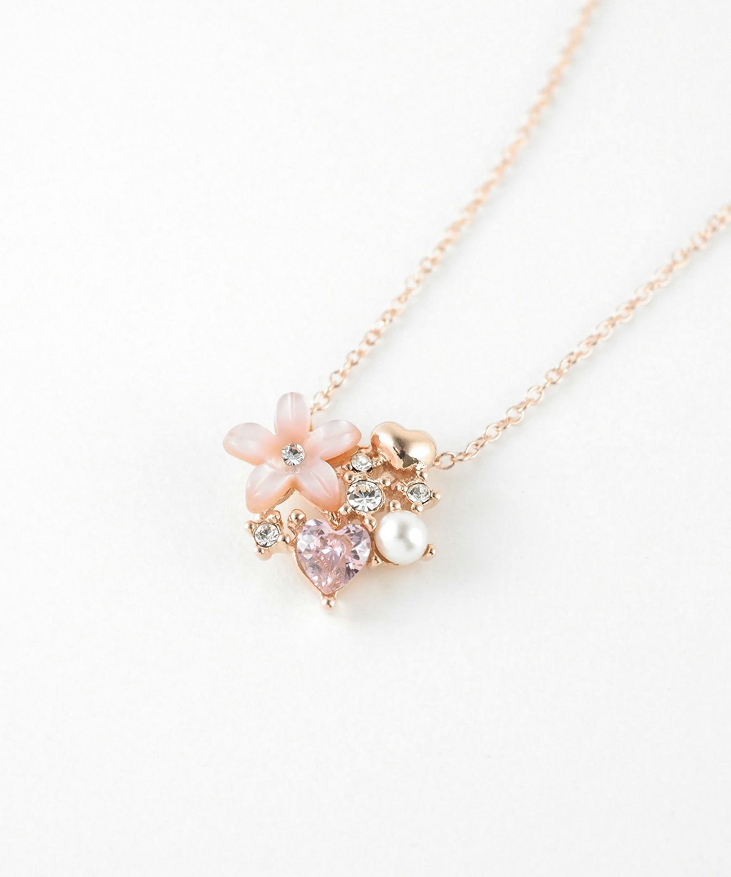 ミハエルネグリン　お花としずくのネックレス　バーガンディカラー ミハエルネグリン ネックレス ピンク パープル 花 ハート ロケット