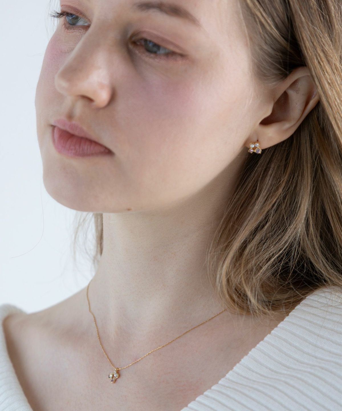 ナチュラルストーンスクエアネックレス【MUK Dreamy stone】