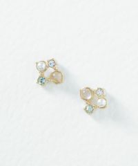 ナチュラルストーンスクエアチタンポストピアス【MUK Dreamy stone】