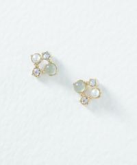 ナチュラルストーンスクエアチタンポストピアス【MUK Dreamy stone】