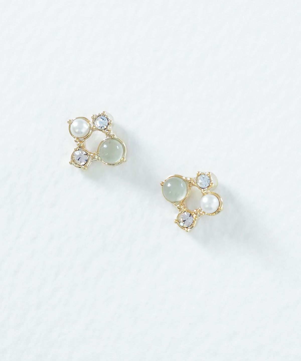 ナチュラルストーンスクエアチタンポストピアス【MUK Dreamy stone】