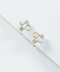 ナチュラルストーンスクエアノンホールイヤリング【MUK Dreamy stone】