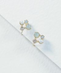 ナチュラルストーンスクエアノンホールイヤリング【MUK Dreamy stone】