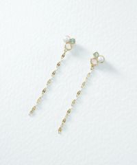 ナチュラルストーンチェーンチタンポストピアス【MUK Dreamy stone】