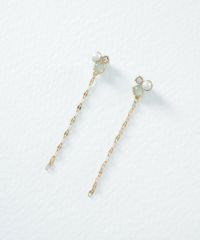 ナチュラルストーンチェーンチタンポストピアス【MUK Dreamy stone】