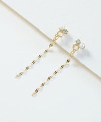 ナチュラルストーンチェーンノンホールイヤリング【MUK Dreamy stone】