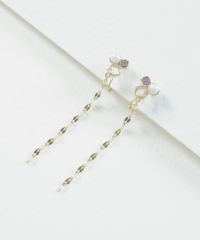 ナチュラルストーンチェーンノンホールイヤリング【MUK Dreamy stone】