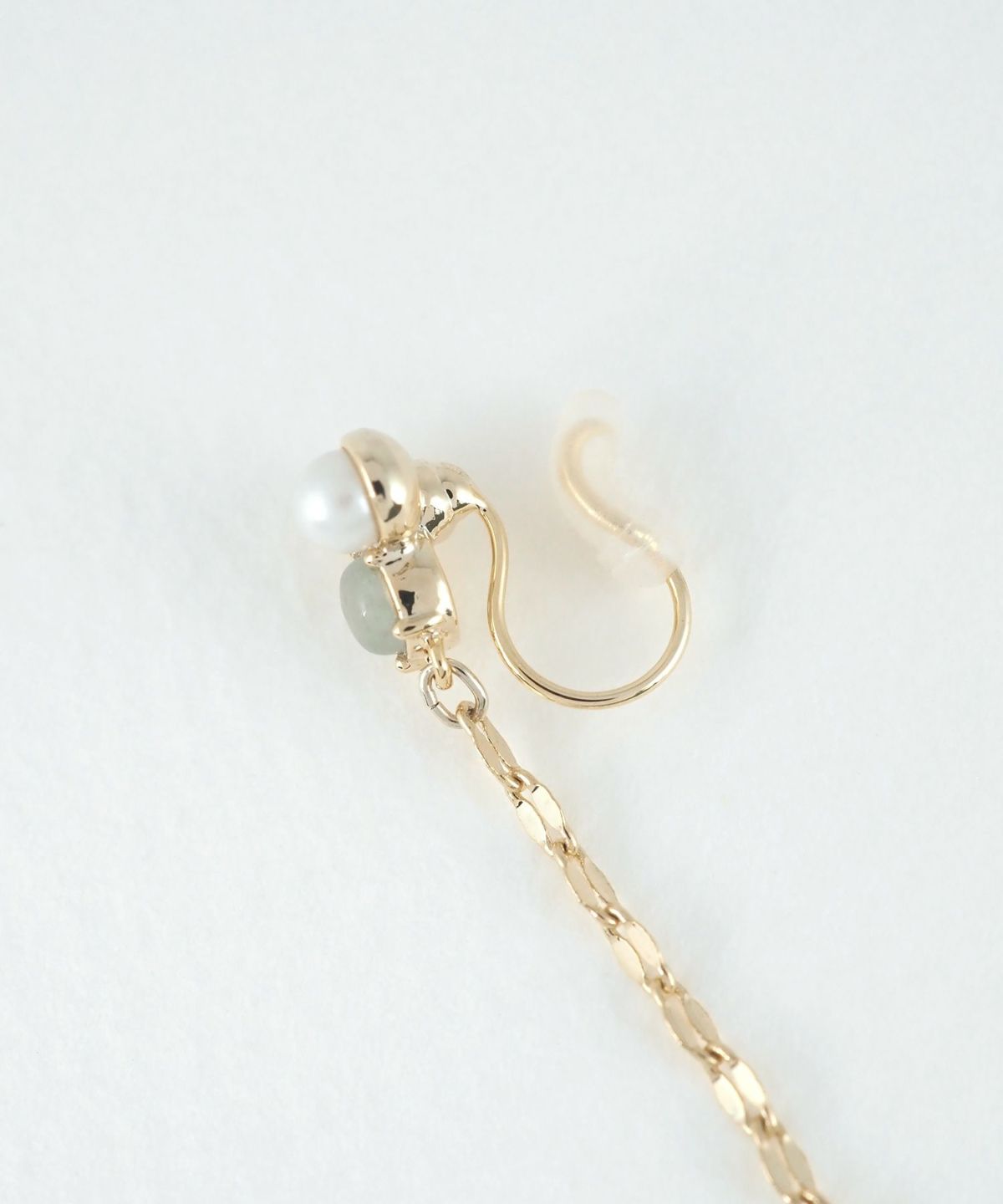 ナチュラルストーンチェーンノンホールイヤリング【MUK Dreamy stone】