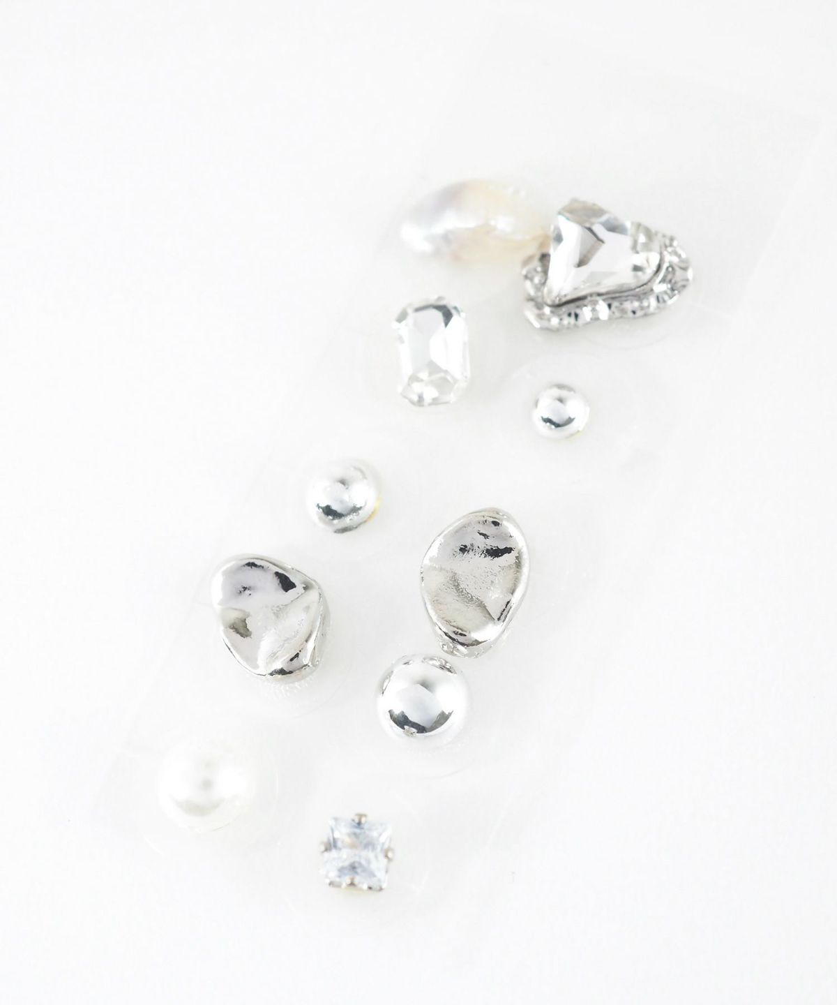 ストーンメタルパール耳つぼジュエリー