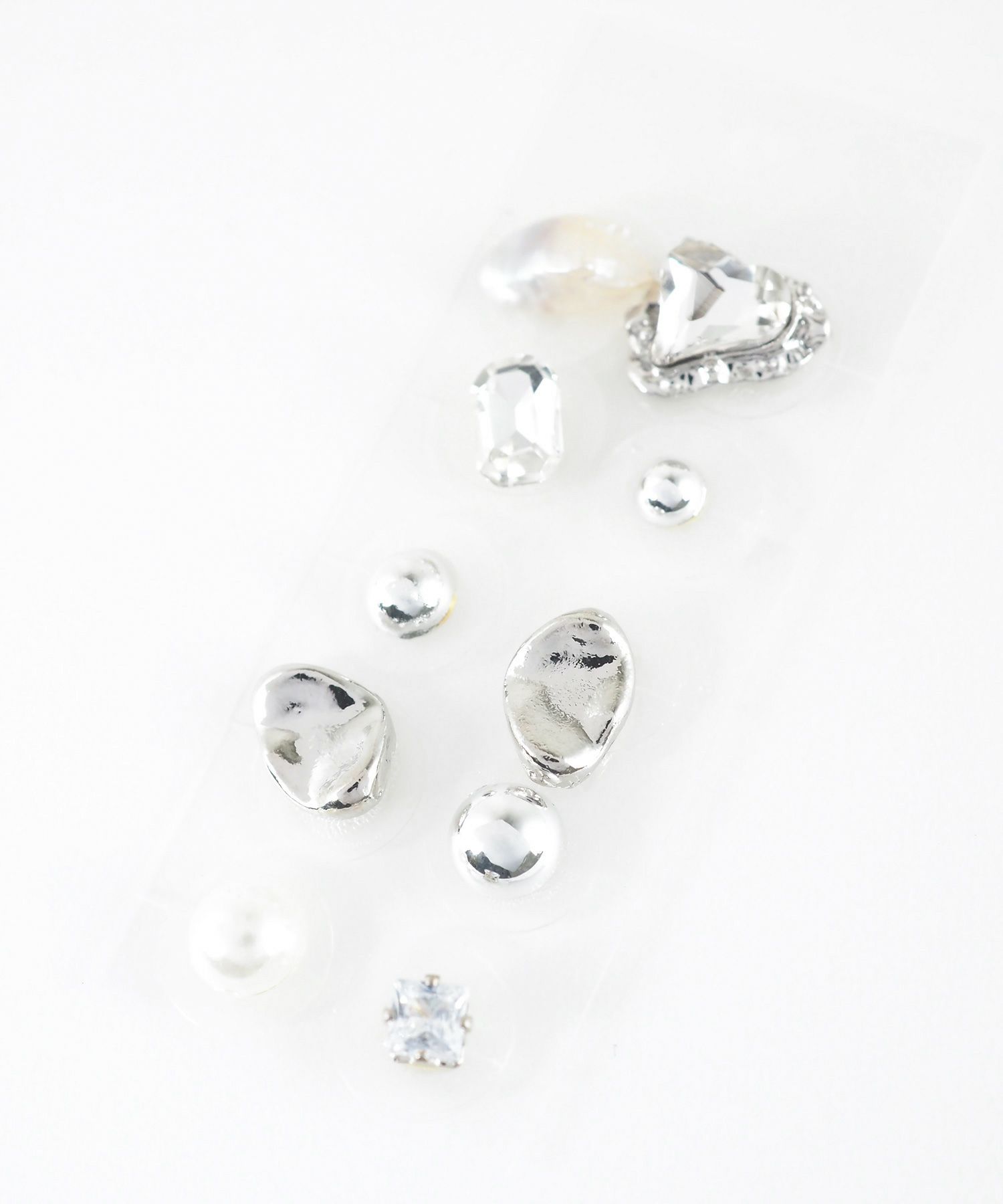 ストーンメタルパール耳つぼジュエリー