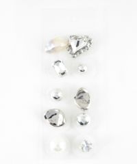 ストーンメタルパール耳つぼジュエリー