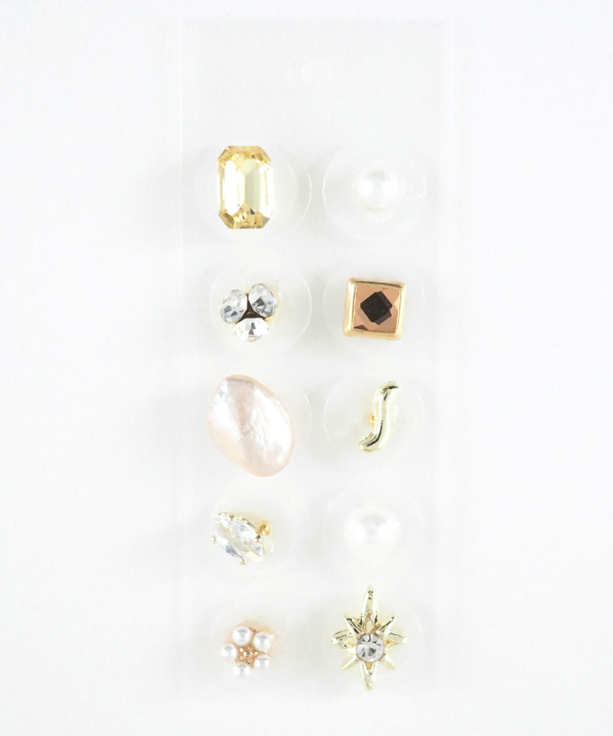 カラーストーンフラワーパール耳つぼジュエリー