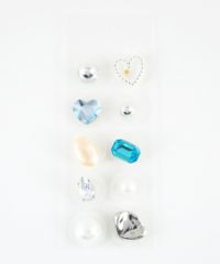 カラーストーンハートパール耳つぼジュエリー