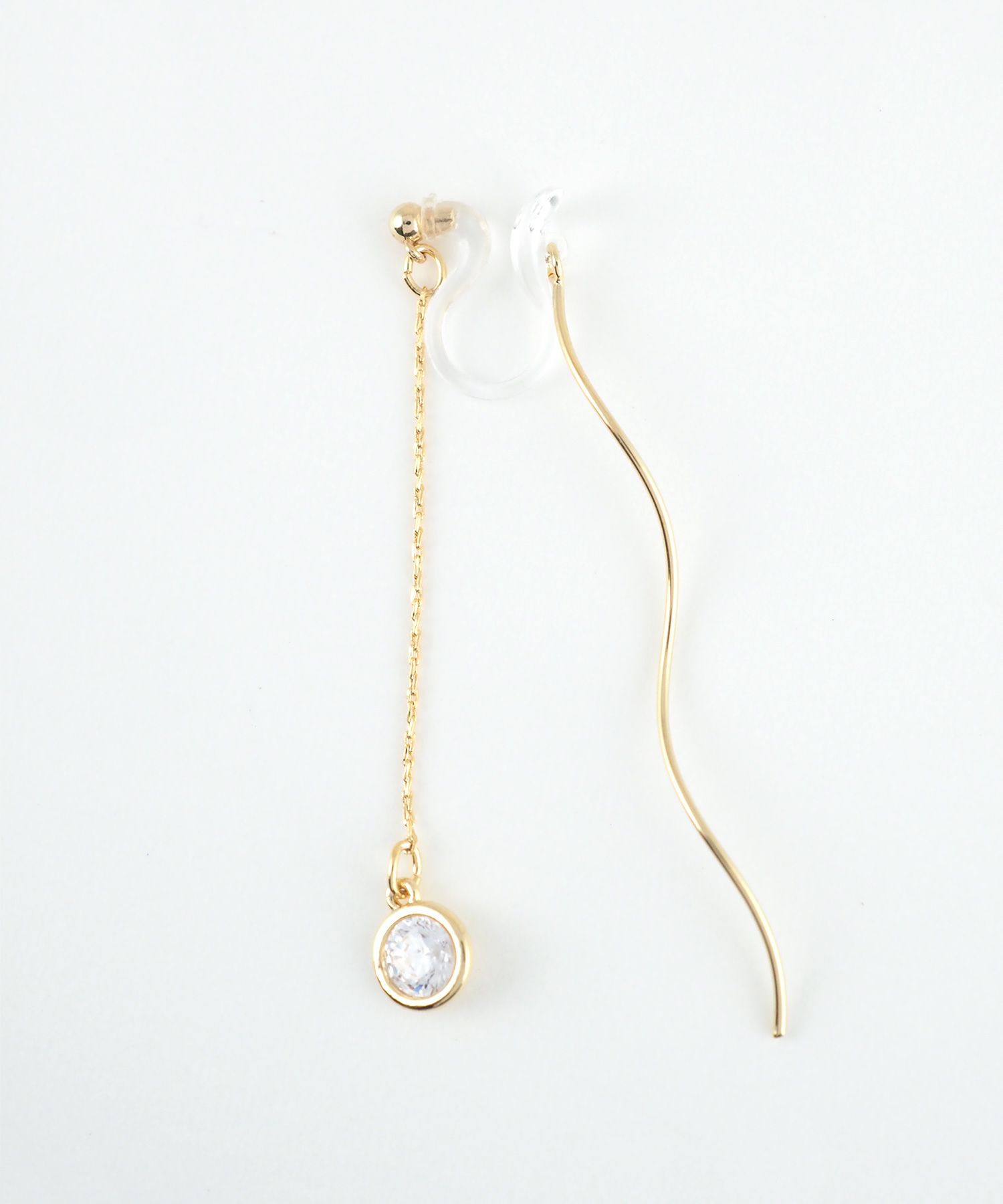 スウェイサークルウェーブ樹脂ノンホールイヤリング【ISS】